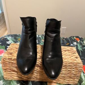 Frye Black Leather Ankle Booties